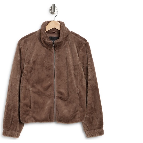 NEW Sanctuary Lux Faux Fur Front Zip Jacket In Portobello, XXL - Picture 4 of 4